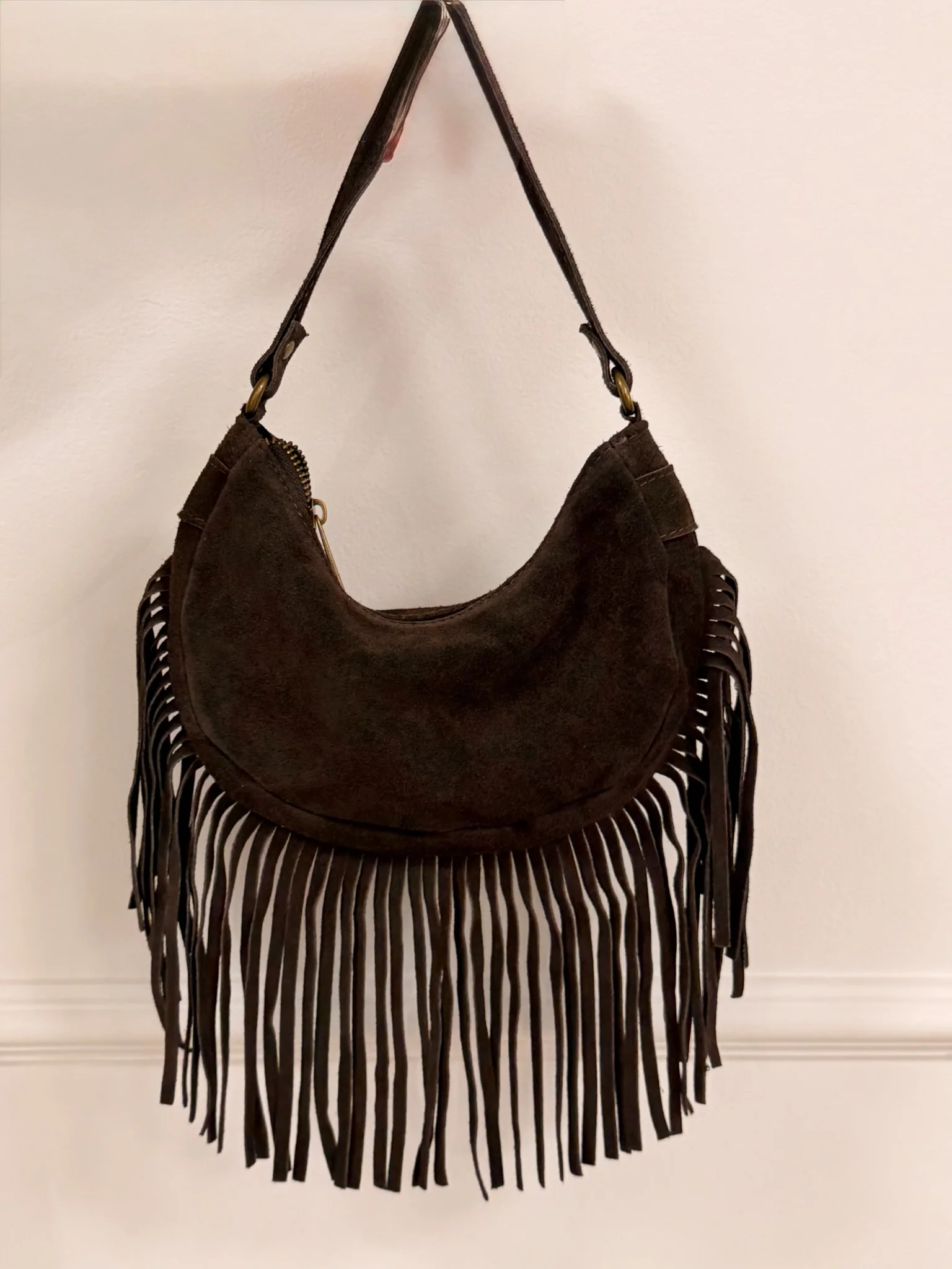 Bolso con flecos marrón | Marlin - Image 3