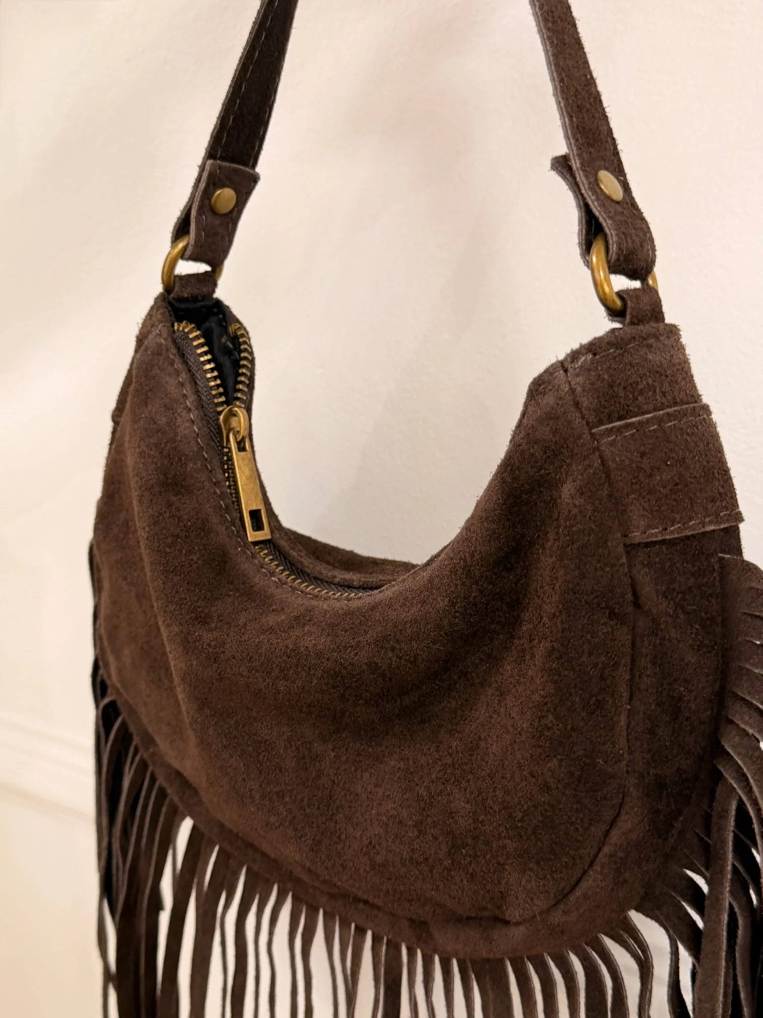 Bolso con flecos marrón | Marlin - Image 4