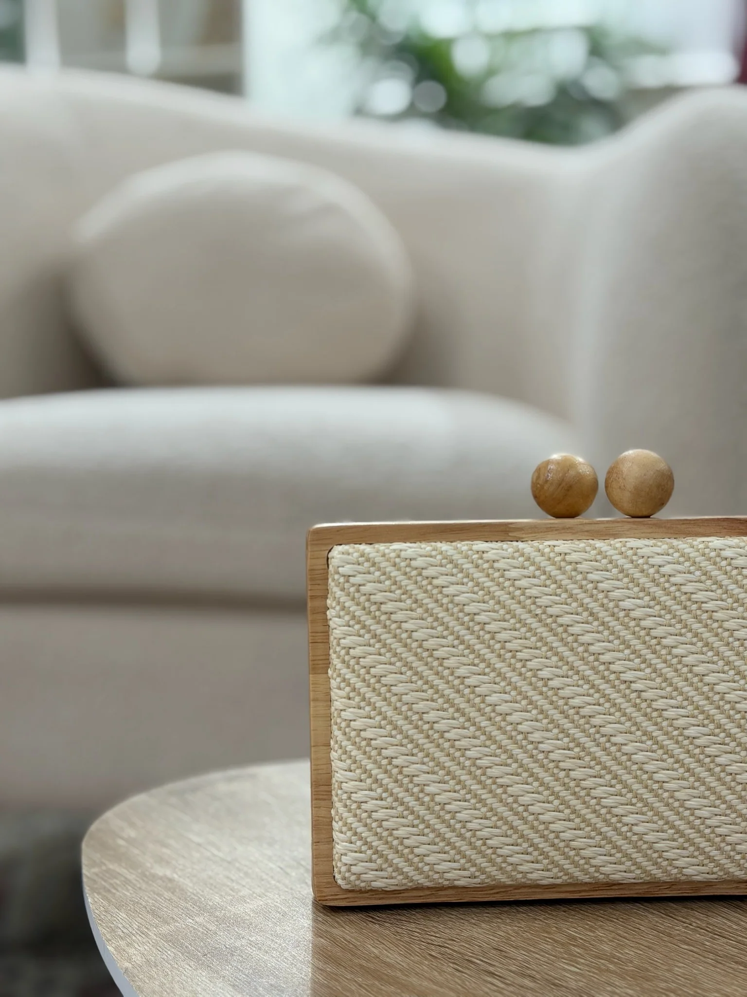 Bolso rafia con marco de madera | Carmela - Image 5