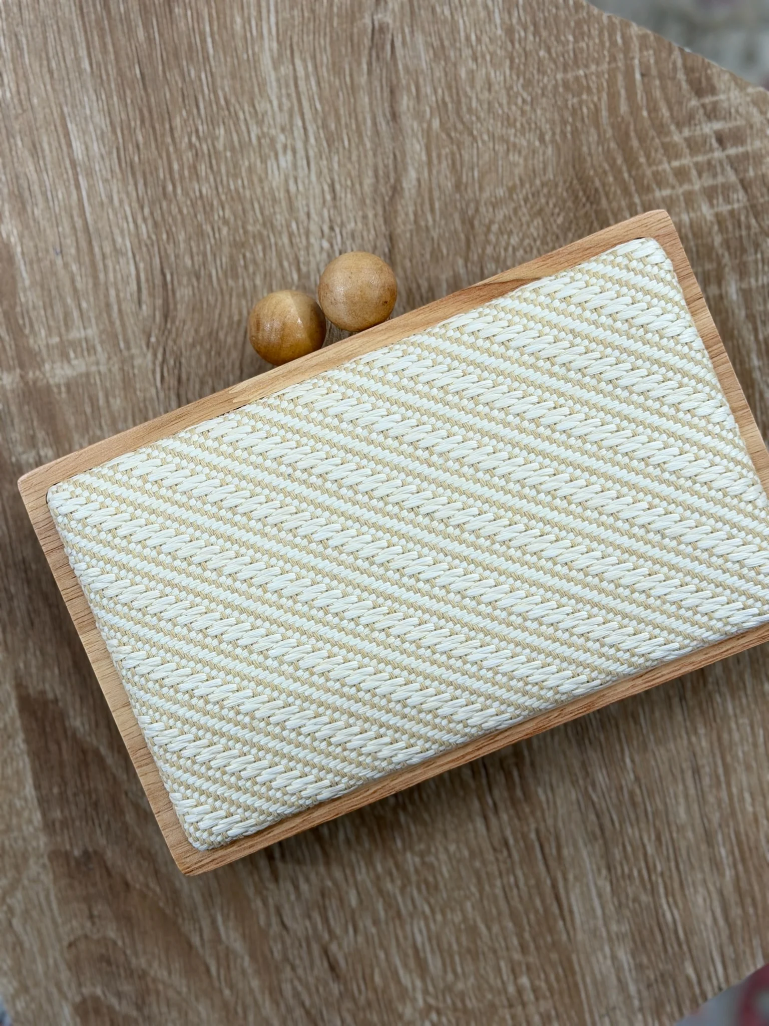 Bolso rafia con marco de madera | Carmela - Image 6