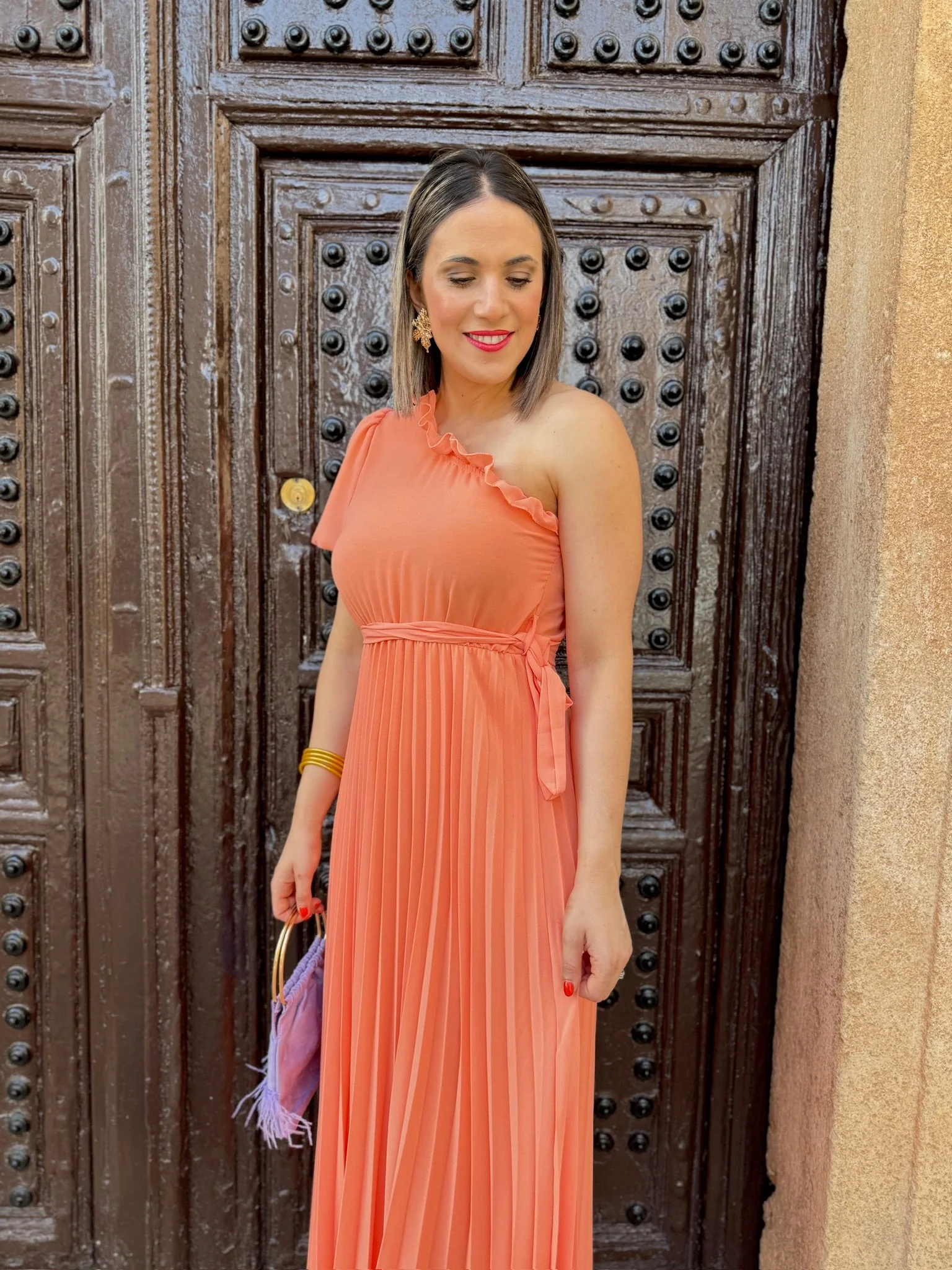 Vestido asimétrico coral| Venecia - Image 5