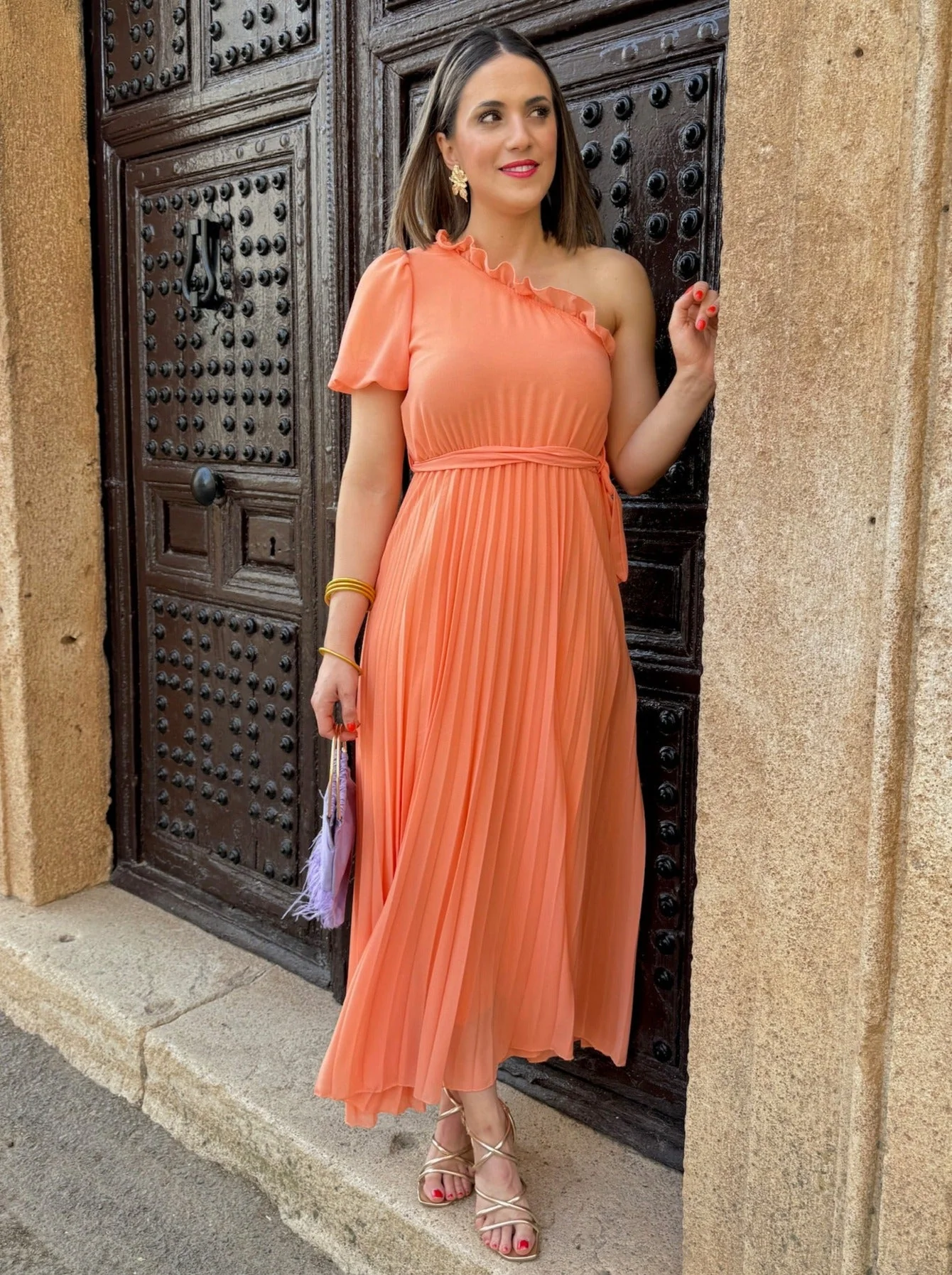 Vestido asimétrico coral| Venecia - Image 6