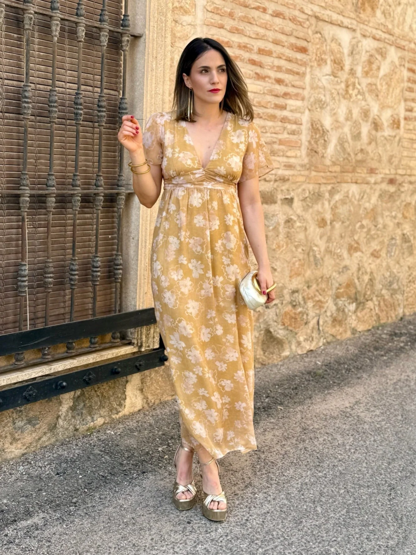 Vestido estampado amarillo | Zinerva - Image 3