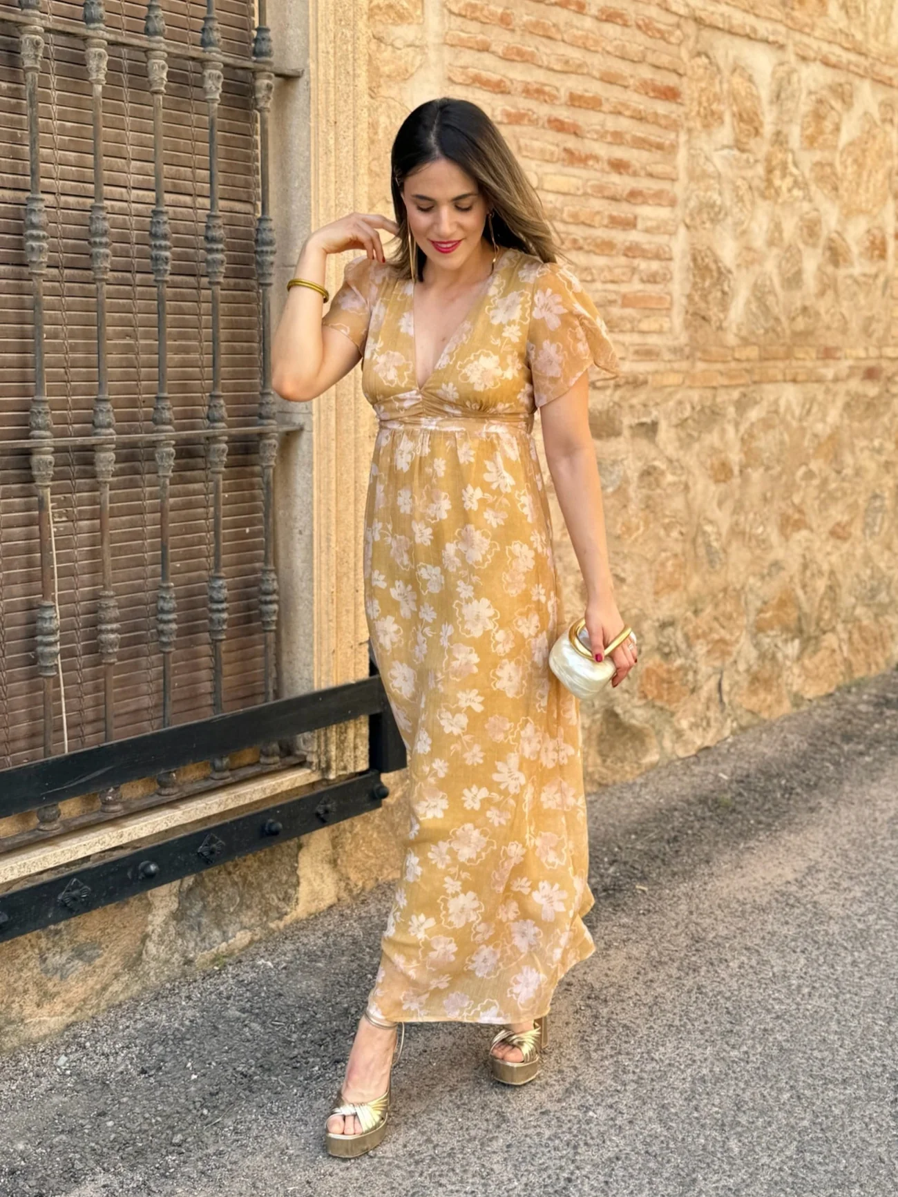 Vestido estampado amarillo | Zinerva - Image 4