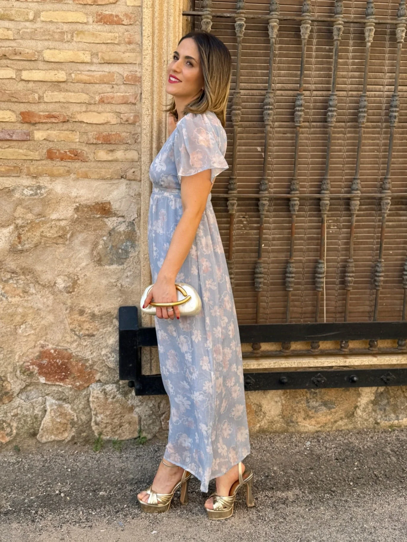 Vestido estampado celeste | Zinerva - Image 3