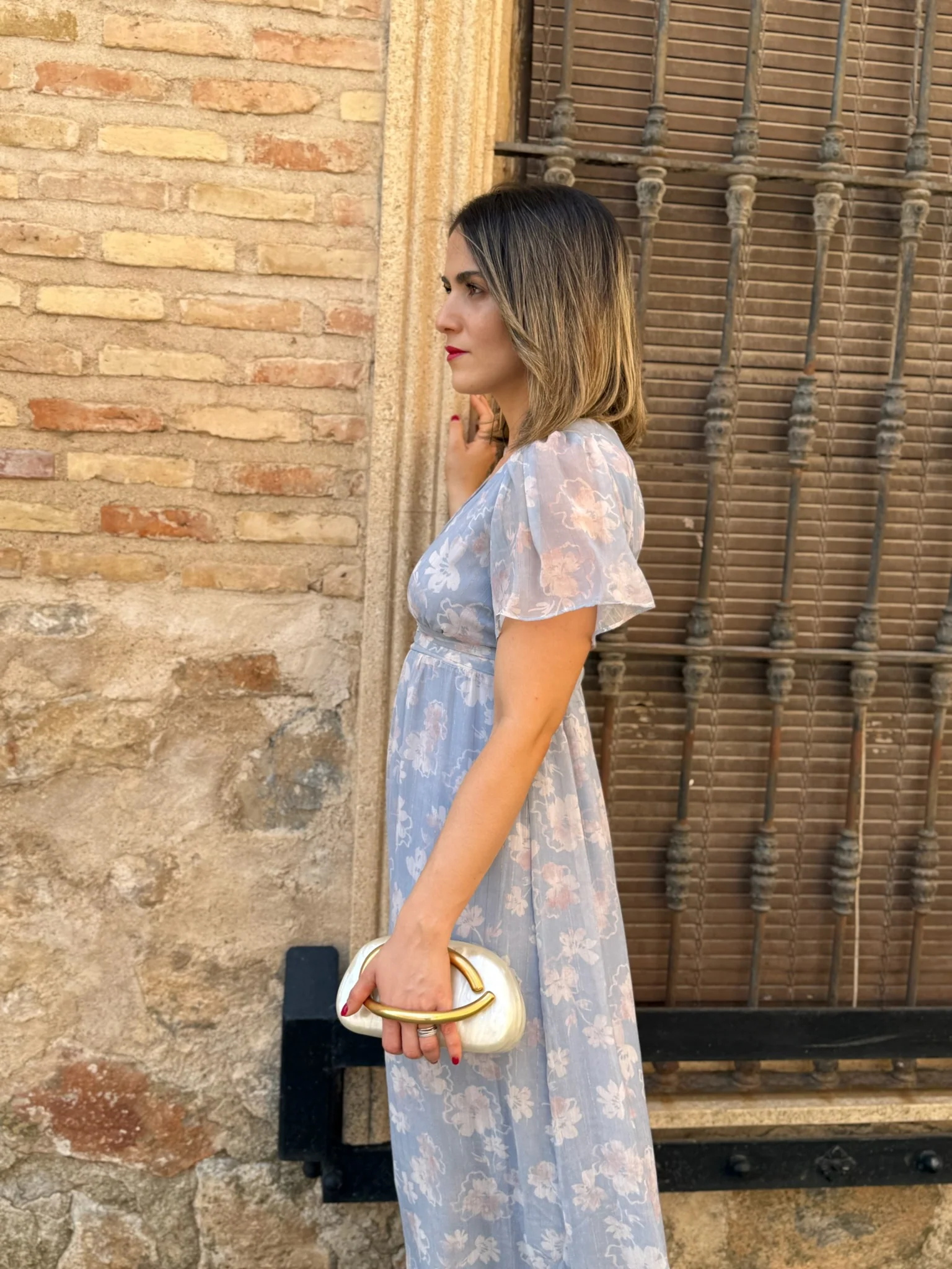 Vestido estampado celeste | Zinerva - Image 4