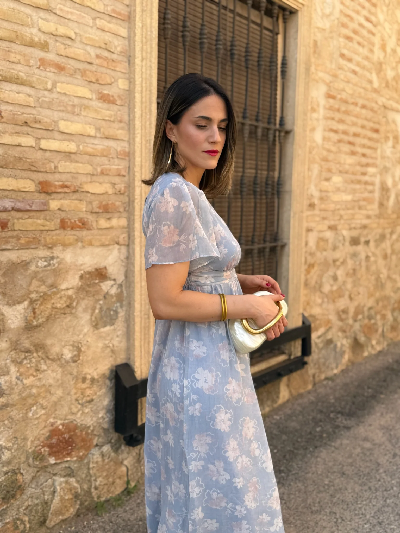 Vestido estampado celeste | Zinerva - Image 5