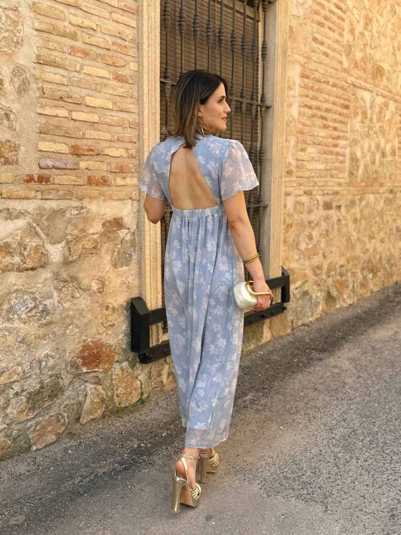 Vestido estampado celeste | Zinerva - Image 6