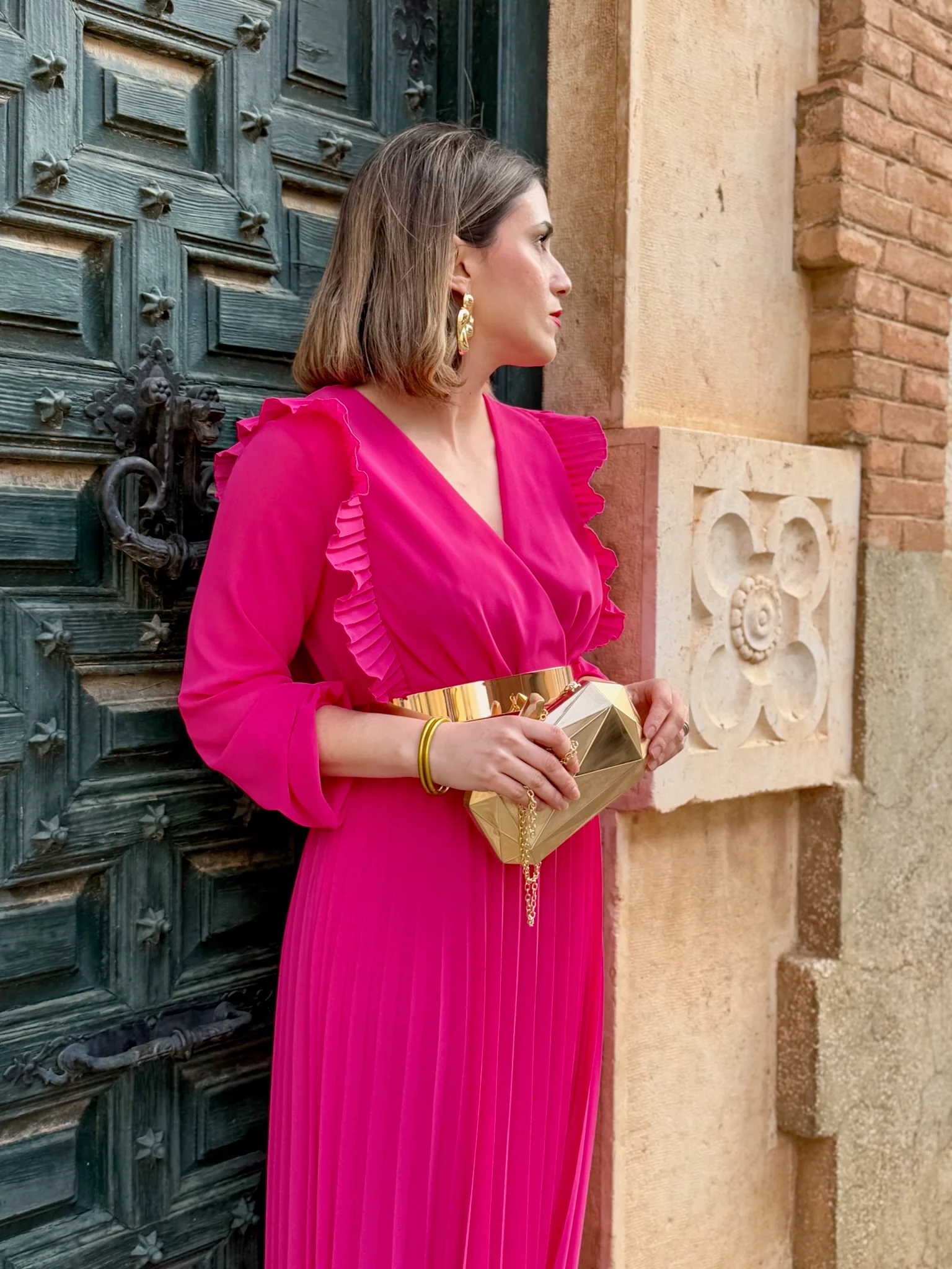 Vestido plisado fucsia | Lucia - Image 5