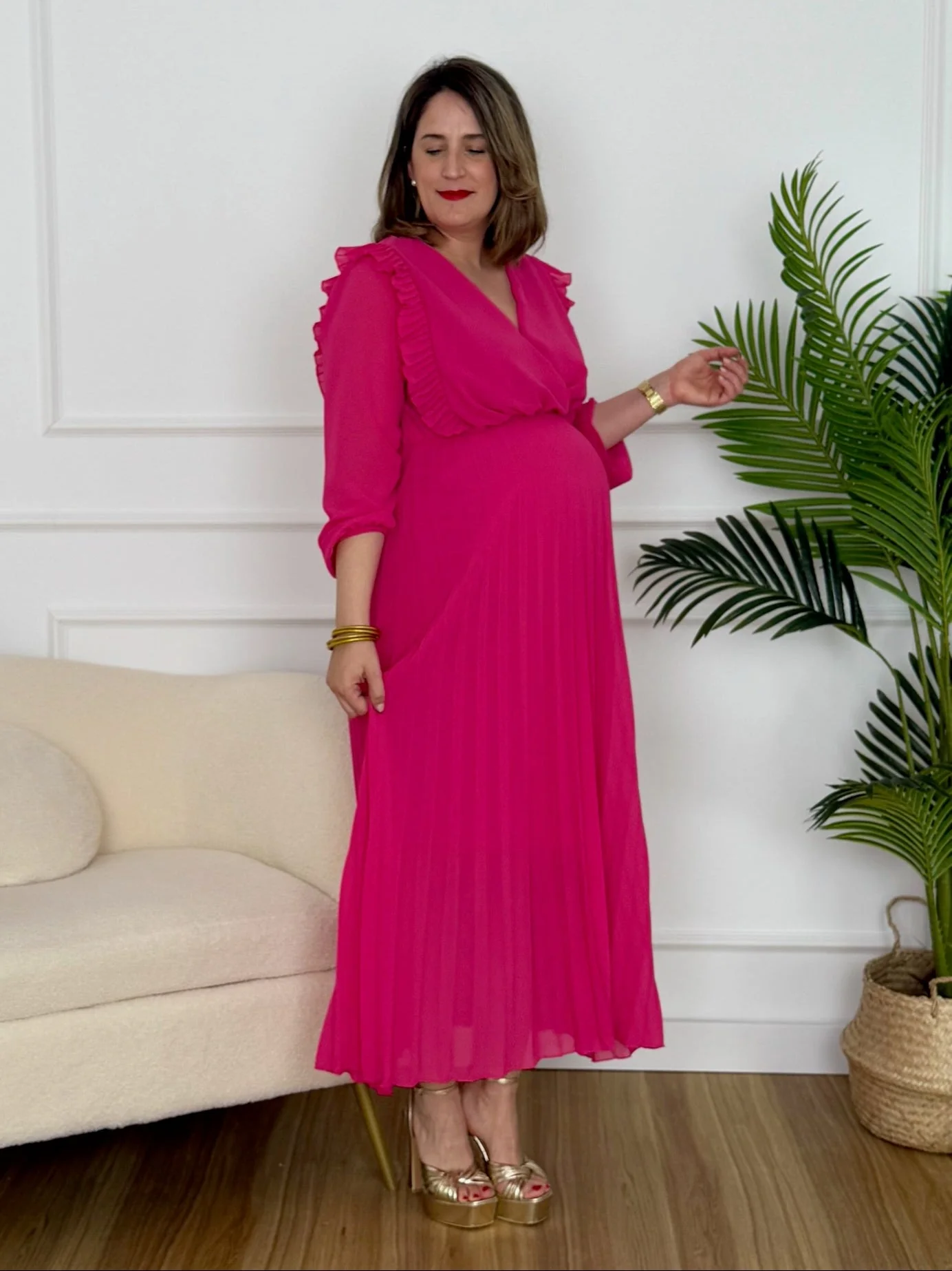 Vestido plisado fucsia | Lucia - Image 8